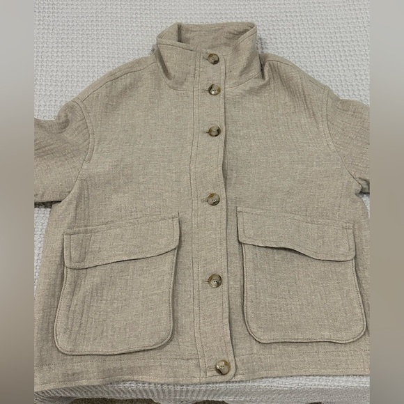 Madewell Clairmont Crop Jacket Women’s S Wool Blend Oversized Barn Jacket Beige - Picture 5 of 15